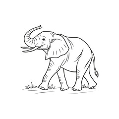 elephant pencil drawing vector art