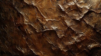 A close-up of a brown leather texture with a  distinctive grain.