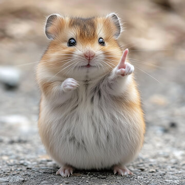 S&uuml;&szlig;er Hamster mit niedlicher Geste