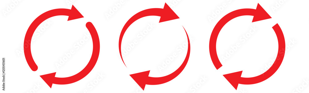 Poster circle arrow icon set. circular arrow icon, refresh, reload. set of circle arrows rotating on white 