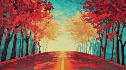 Fototapeta premium Bright pop park landscape