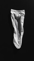 White Fabric Draped Against Black Background