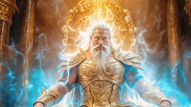 The great and beautiful god Zeus, the god of the sky, thunder, lightning, who rules the whole world