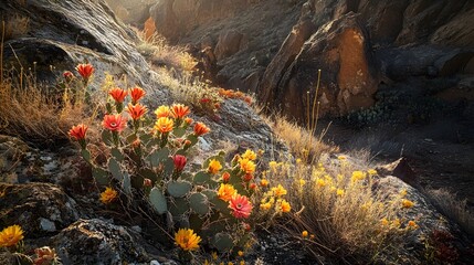 Obraz premium Cacti Flowers in Southwestern Deserts