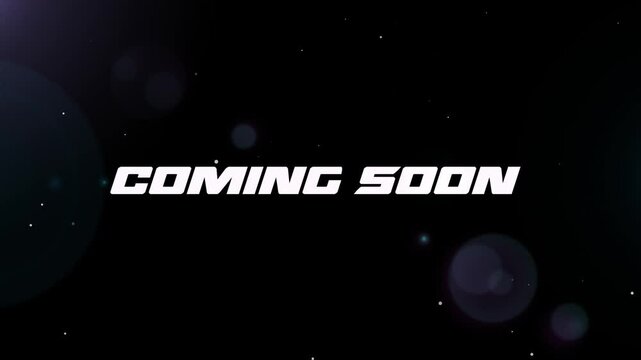 Colourful coming soon text animated with glitch effect