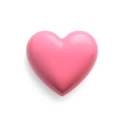 Obraz premium Bright Pink Heart on White Background: Valentine's Day Symbol for Love and Romance