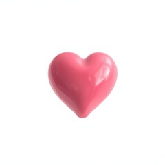 Bright Pink Heart on White Background: Valentine's Day Symbol for Love and Romance