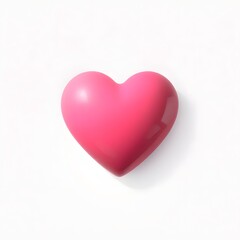 Obraz premium Bright Pink Heart on White Background: Valentine's Day Symbol for Love and Romance