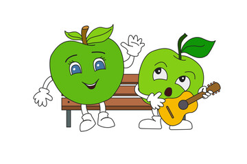 Apples on the bench