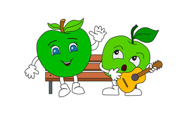 Apples on the bench