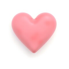 Obraz premium Bright Pink Heart on White Background: Valentine's Day Symbol for Love and Romance