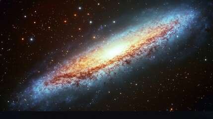 Fototapeta premium Stunning Spiral Galaxy in Deep Space, Cosmic Nebula, Starry Night Sky