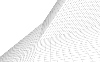 Modern architecture abstract drawing vector illustration