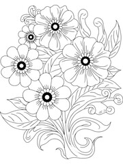 Beautiful Flower Coloring Pages for Kids and Adults