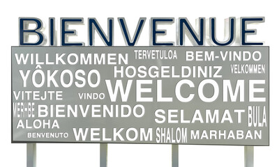 Panneau de bienvenue en plusieurs langues  © Unclesam