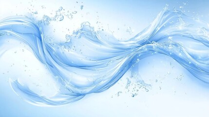 Abstract Blue Water Waves with Bubbles Background Image