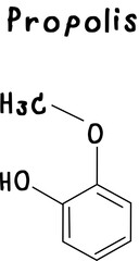 chemical structure of Propolis illustration on transparency background