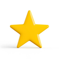 Obraz premium 3d gold glossy yellow star icon isolated on white background 
