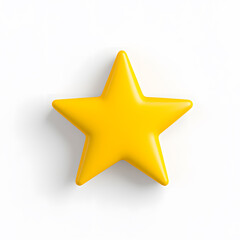 Obraz premium 3d gold glossy yellow star icon isolated on white background 