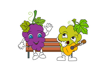 Grapes on the bench