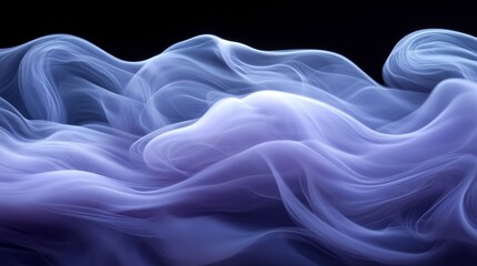 Fototapeta premium Abstract Swirling Lavender Smoke Design, Dark Background