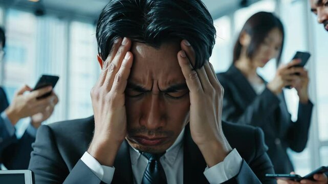The Stressed Businessman at Work