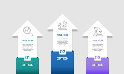 3 Option Arrow Infographic for Business Management. Presentation, Strategy, Plan and Analysis. Vector illustration.
