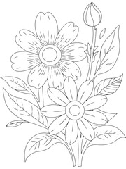 Beautiful Flower Coloring Pages for Adults and Kids
