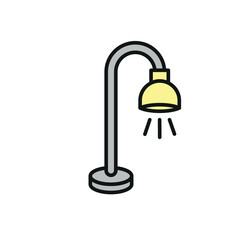 Floor lamp icon represents lighting and home decor, perfect for interior design, furniture illustrations, and modern living space concepts.