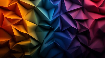 Abstract Colorful Low Poly Background with Gradient Transition
