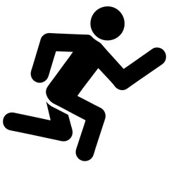 A man running in the air. He is wearing black clothes
