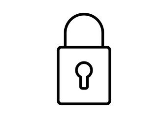 Icono negro de candado cerrado en fondo blanco