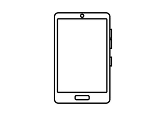 Icono negro de smartphone en fondo blanco