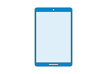 Icono azul de smartphone con pantalla encendida 