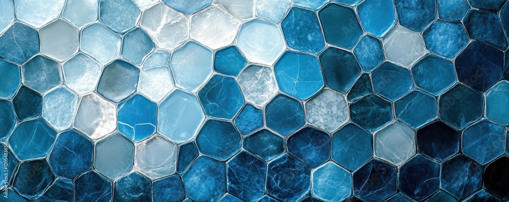 Poster abstract blue and gray hexagonal pattern background texture art