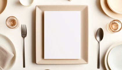 Symmetrical Menu Mockup Showcasing an Elegant Blank Design Perfect for Presentation and Branding Purposes