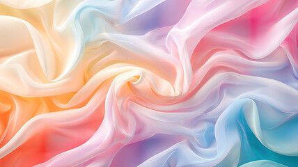 Obraz premium Soft pastel fabric folds creating dreamy and flowing abstract background