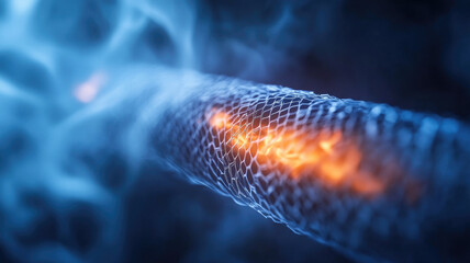 glowing catalytic converter with thermal reaction zone emitting heat and light