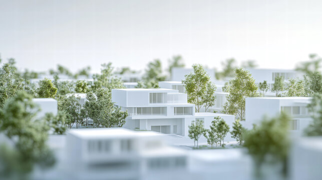 3Dの住宅街の風景の模型