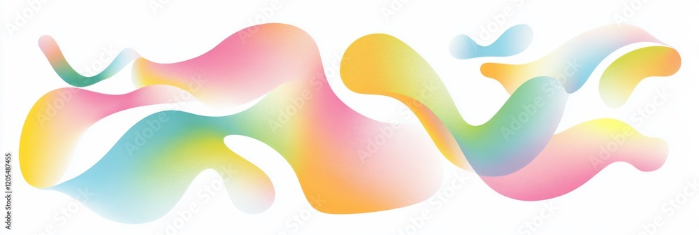 Poster abstract colorful gradient waves with fluid organic shapes in background
