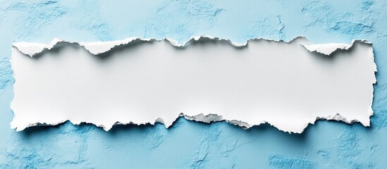 Obraz premium Torn white paper on a blue textured background