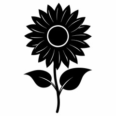 Sunflower Shine black silhouette vector