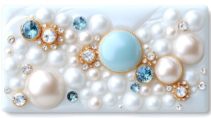 Elegant Pearl and Gemstone Design  Luxury Texture Background