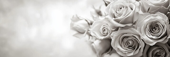 Monochrome rose bouquet capturing timeless elegance in a classic arrangement