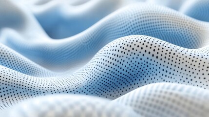 Abstract Blue and White Dotted Wave Pattern Background