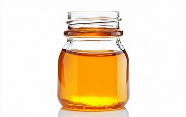 Amber Honey in Glass Jar, Sweet Golden Liquid, Natural Product