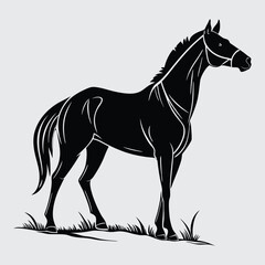 Horse image silhouette vector art and illustration