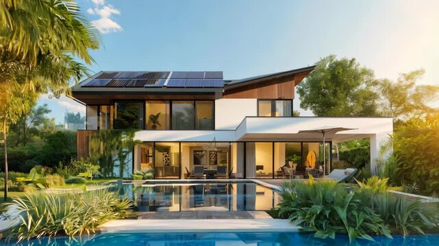 A magnificent villa with a pool and beautiful landscape.