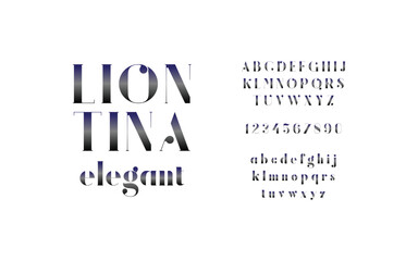 Classic typography serif font. Uppercase, lowercase, ligatures, ampersand, alternate, and number. Vector illustration word. Lettering Minimal Fashion Designs Romance Elegant.