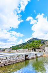 Fototapeta premium 冬の萩城跡 山口県萩市 Hagi castle ruins in winter. Yamaguchi Pref, Hagi City.